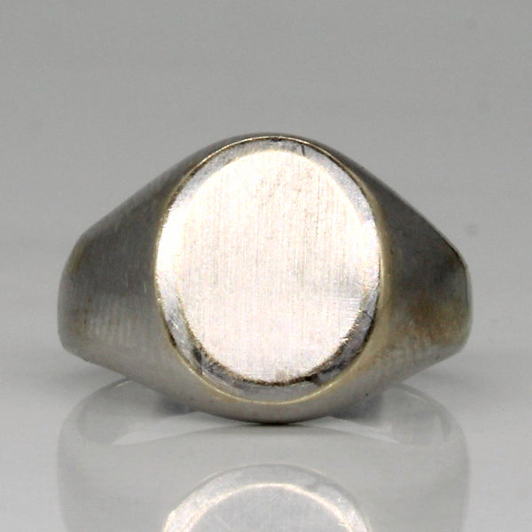 10k White Gold Blank Signet Ring | SZ 3.5 |