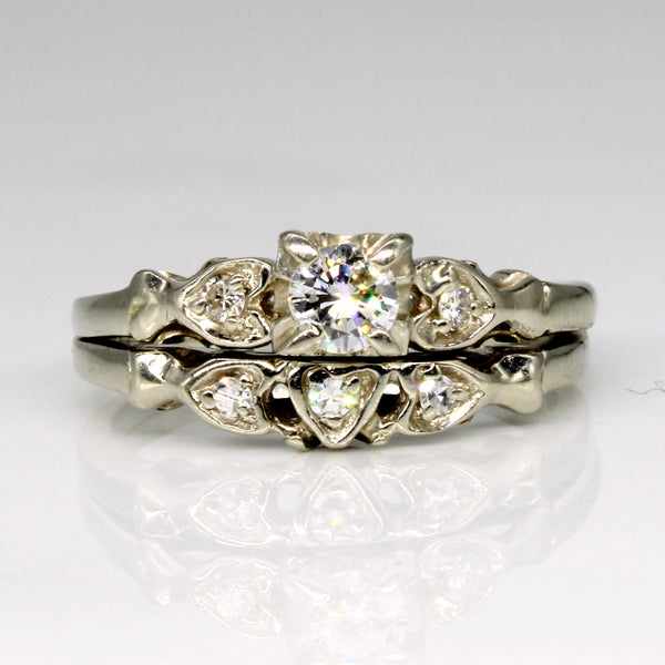 Fused Diamond Engagement & Wedding Ring | 0.28ctw | SZ 6 |