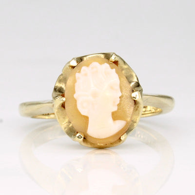 Carved Shell Cameo Ring | 1.00ct | SZ 5.5 |