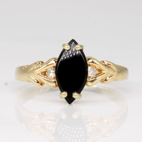Onyx & Diamond Ring | 0.75ct, 0.04ctw | SZ 6.25 |