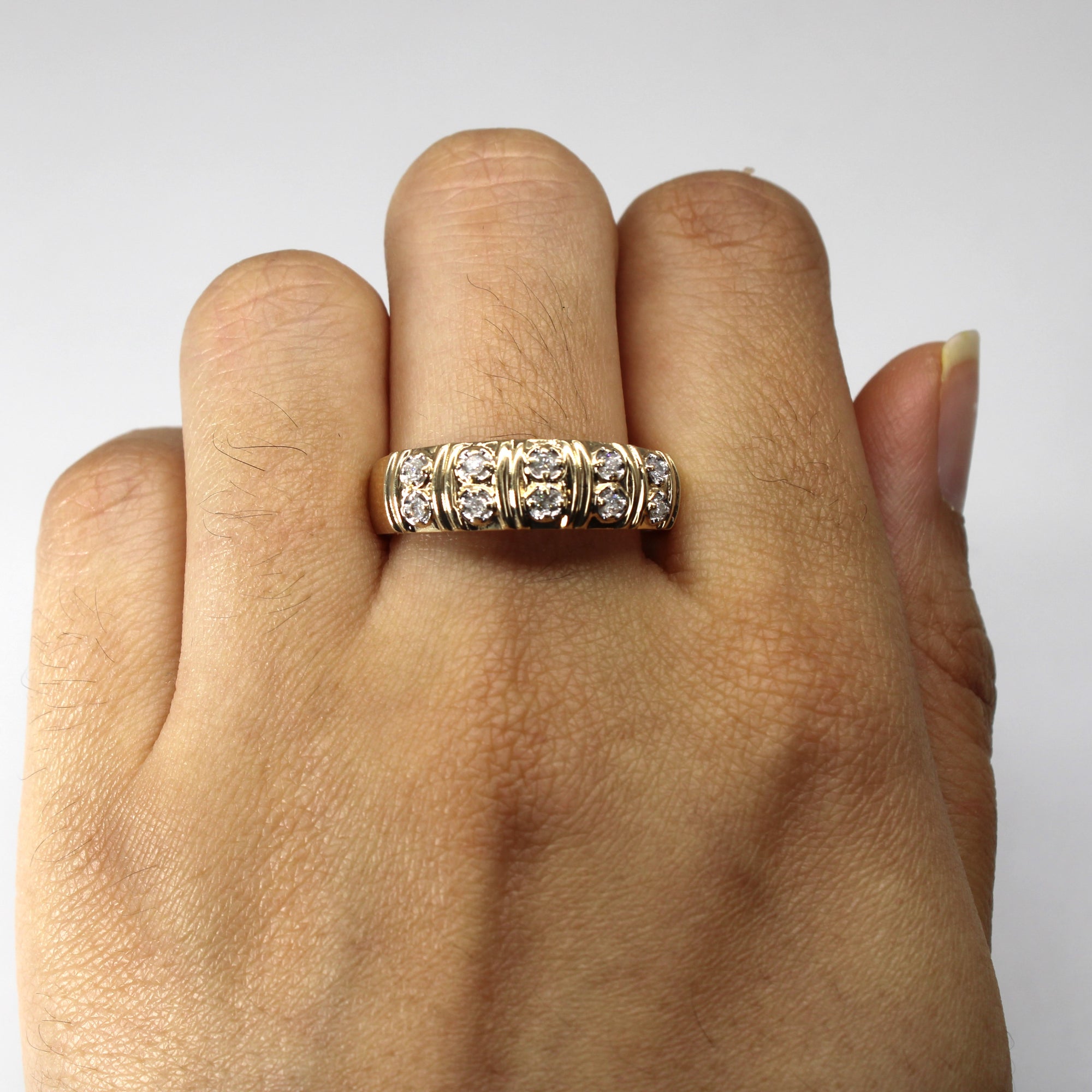 Textured Diamond Ring | 0.15ctw | SZ 10.75 |