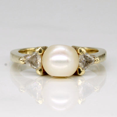 Pearl & Diamond Ring | 0.34ctw | SZ 8.25 |