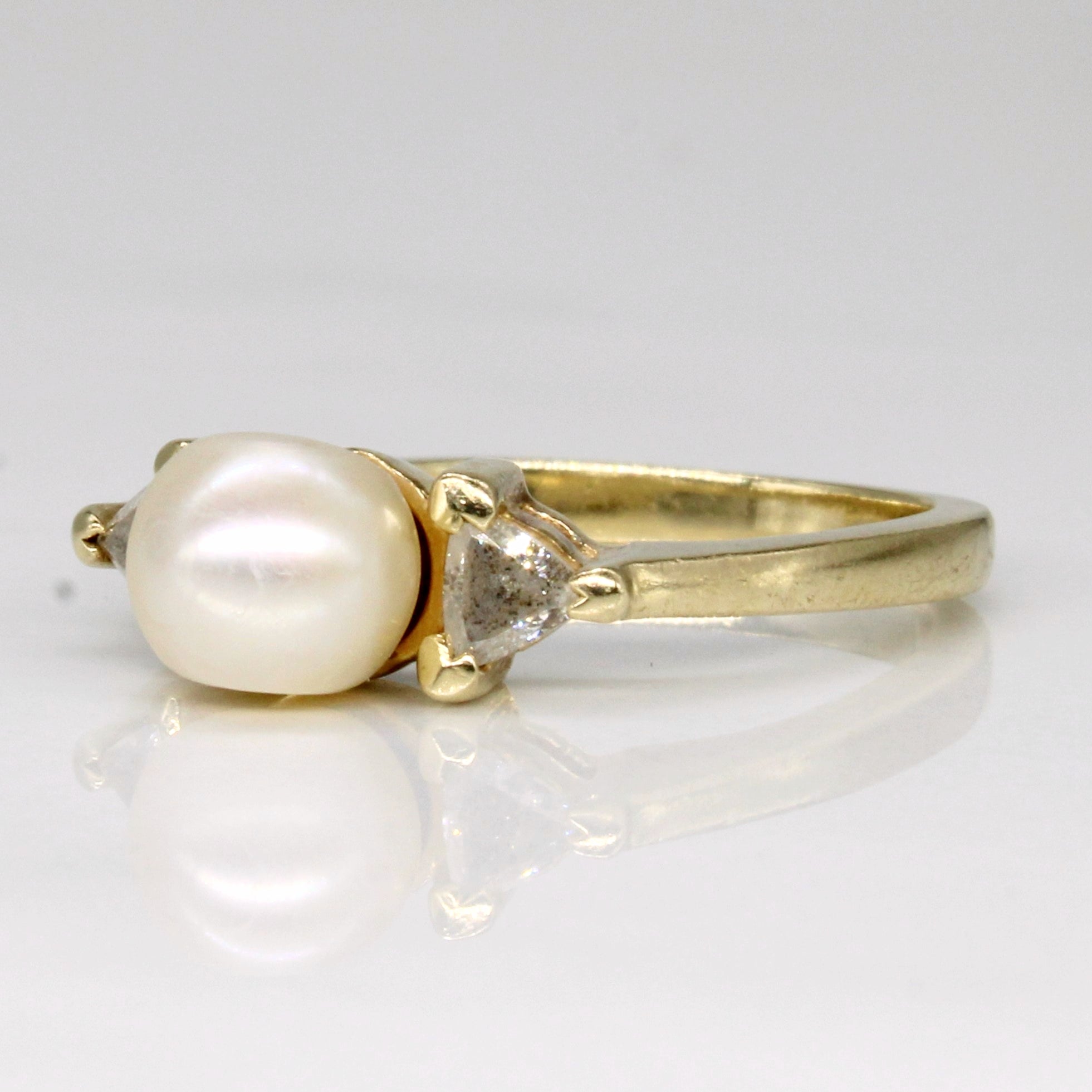 Pearl & Diamond Ring | 0.34ctw | SZ 8.25 |