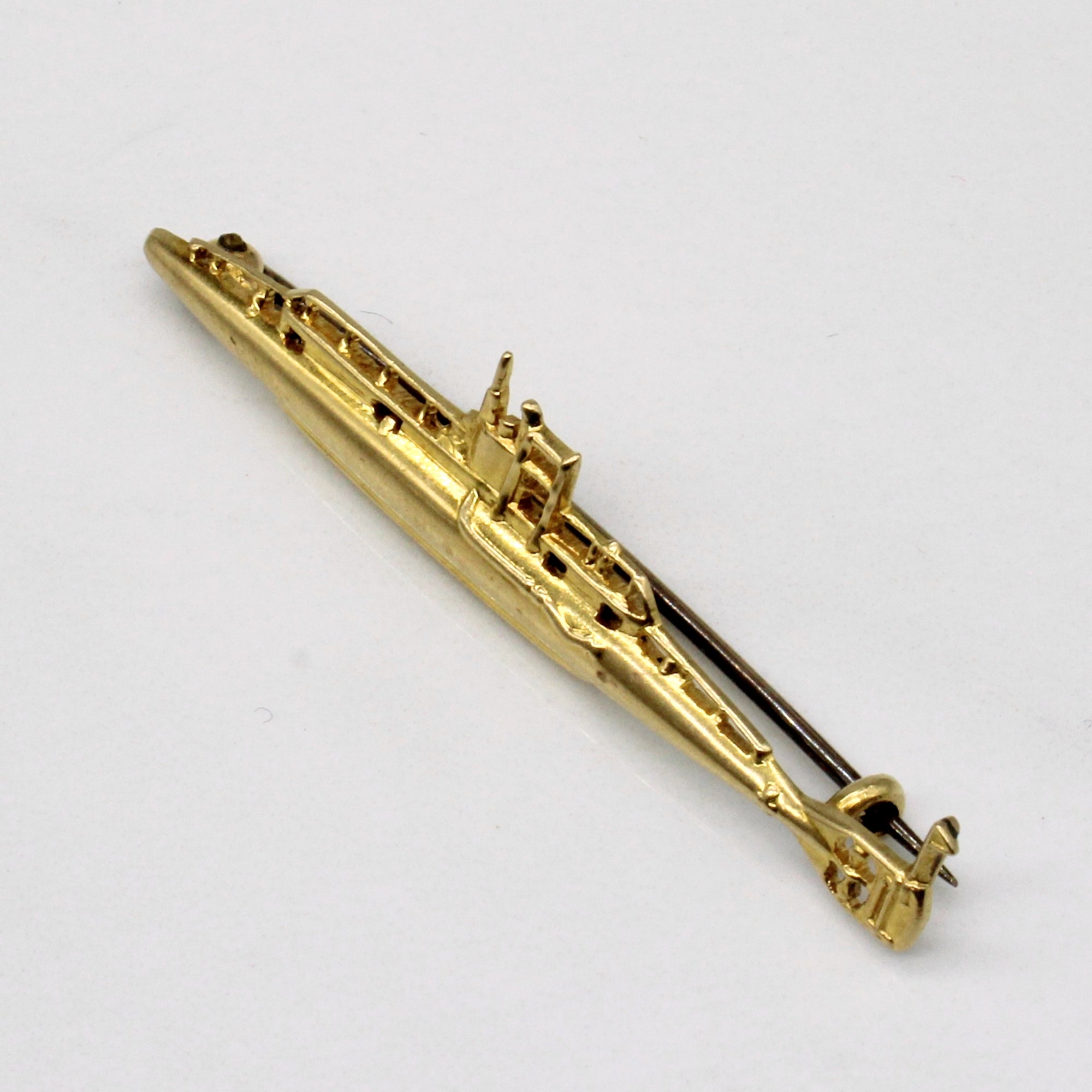 18k Yellow Gold Ship Brooch