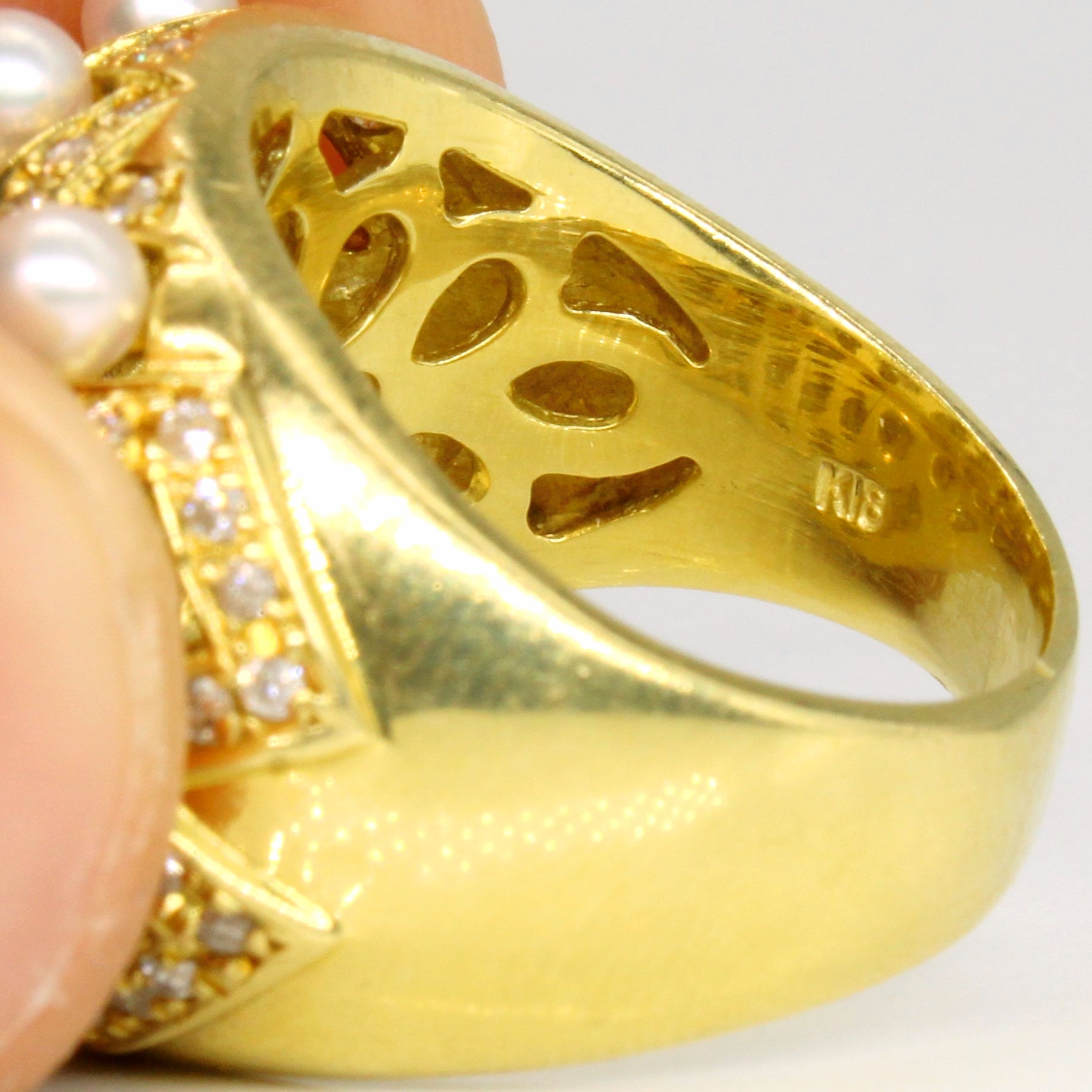 Diamond & Pearl Cocktail Ring | 0.75ctw | SZ 6.5 |