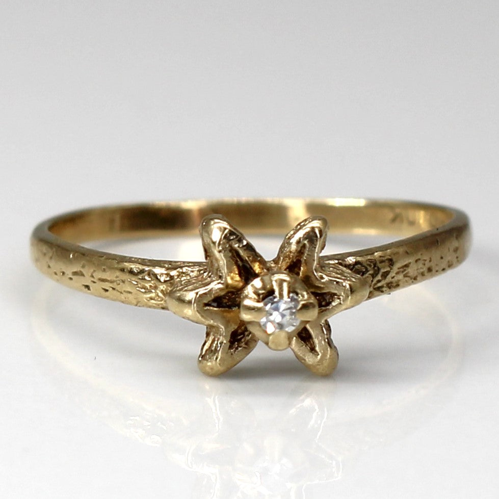 Solitaire Diamond Star Gold Ring | 0.01ct | SZ 6 |