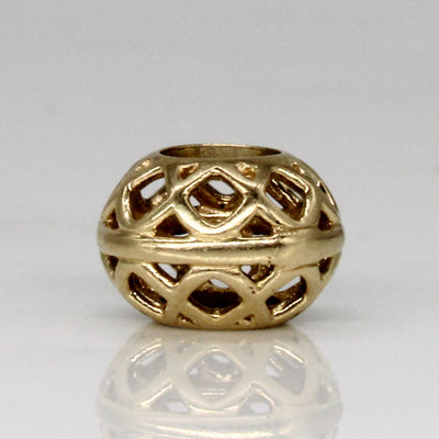 14k Yellow Gold Lattice Bracelet Charm