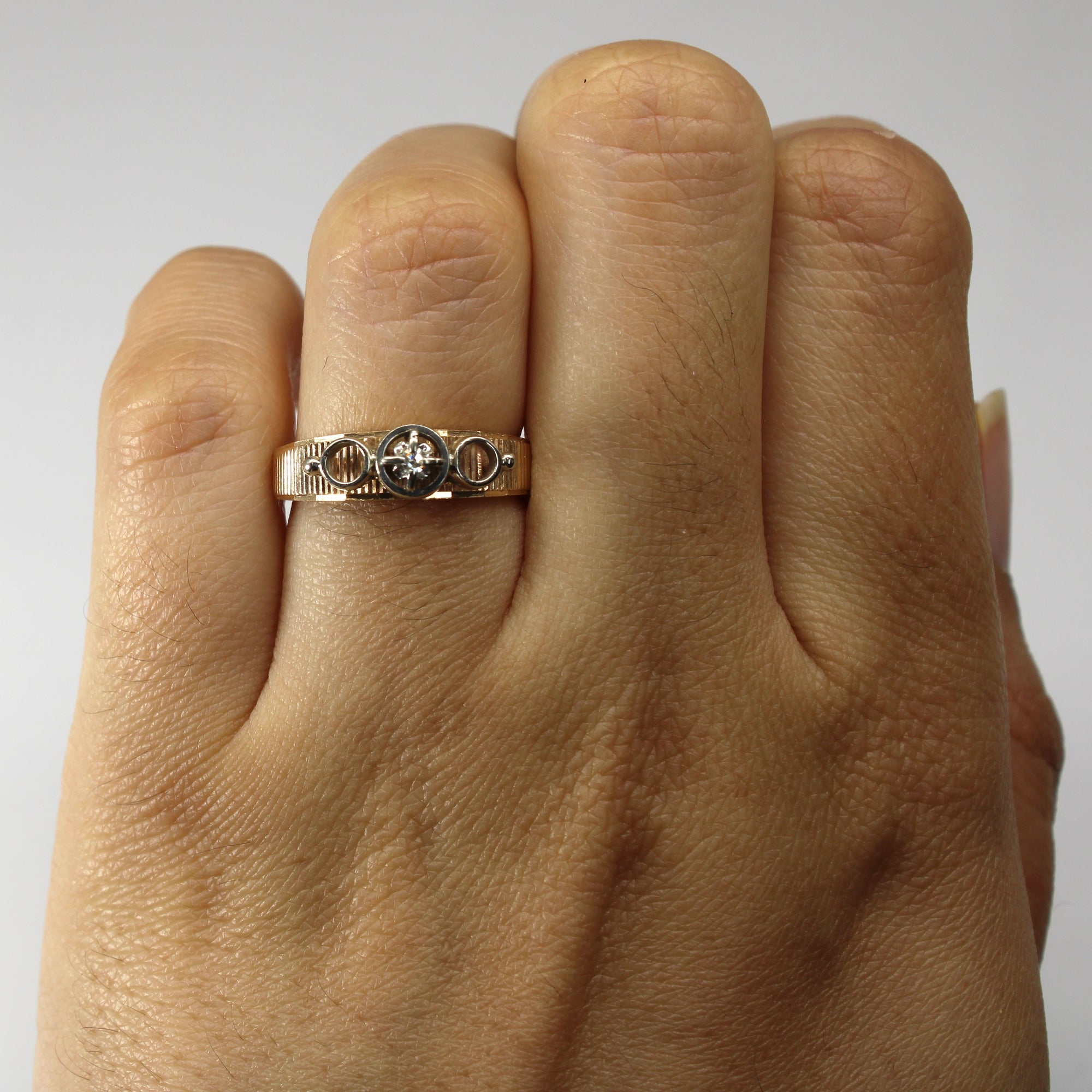 Textured Diamond Ring | 0.01ct | SZ 5.25 |