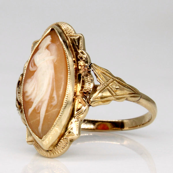 Carved Shell Cameo Ring | 1.80ct | SZ 4.25 |