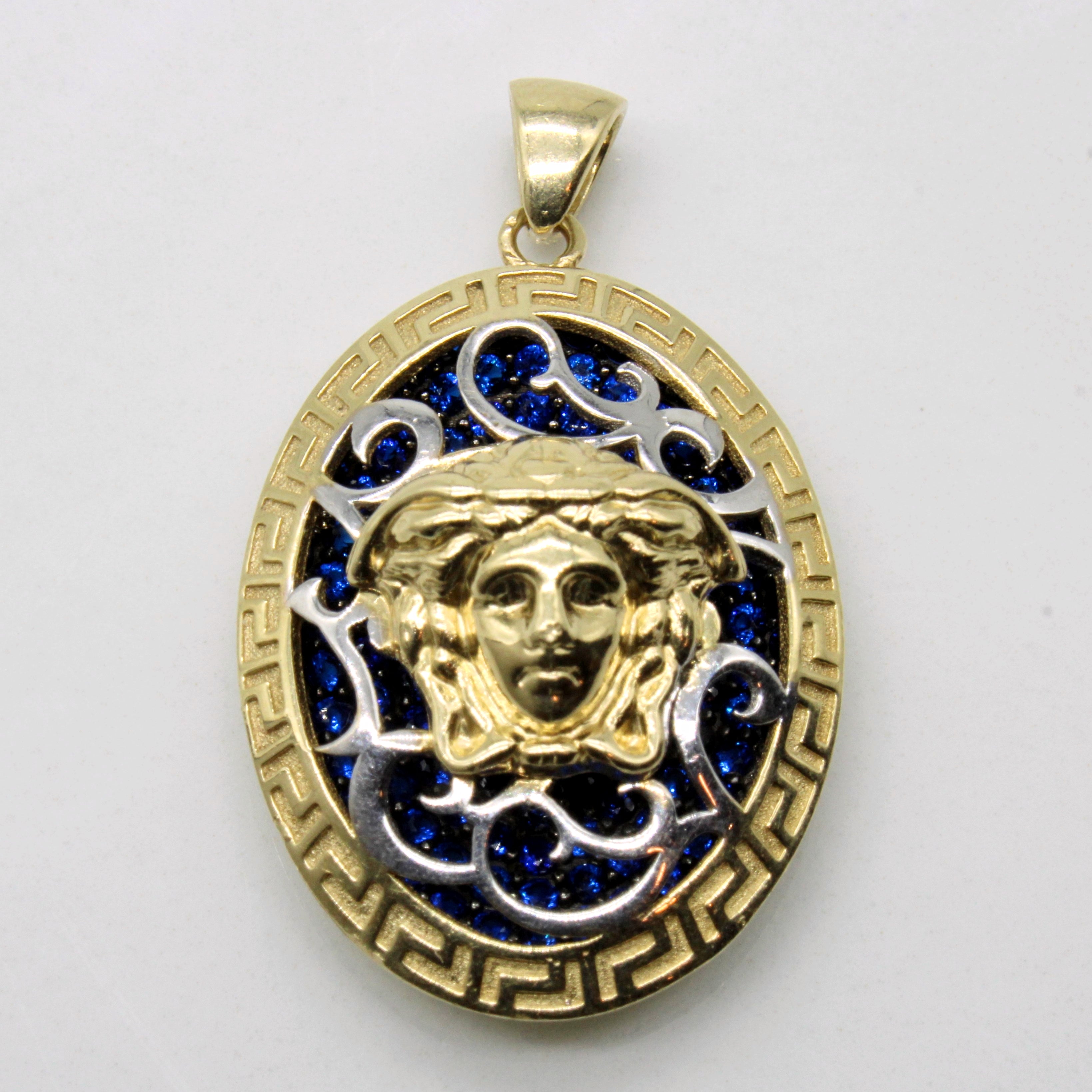 Synthetic Sapphire Medusa Pendant | 1.05ctw |