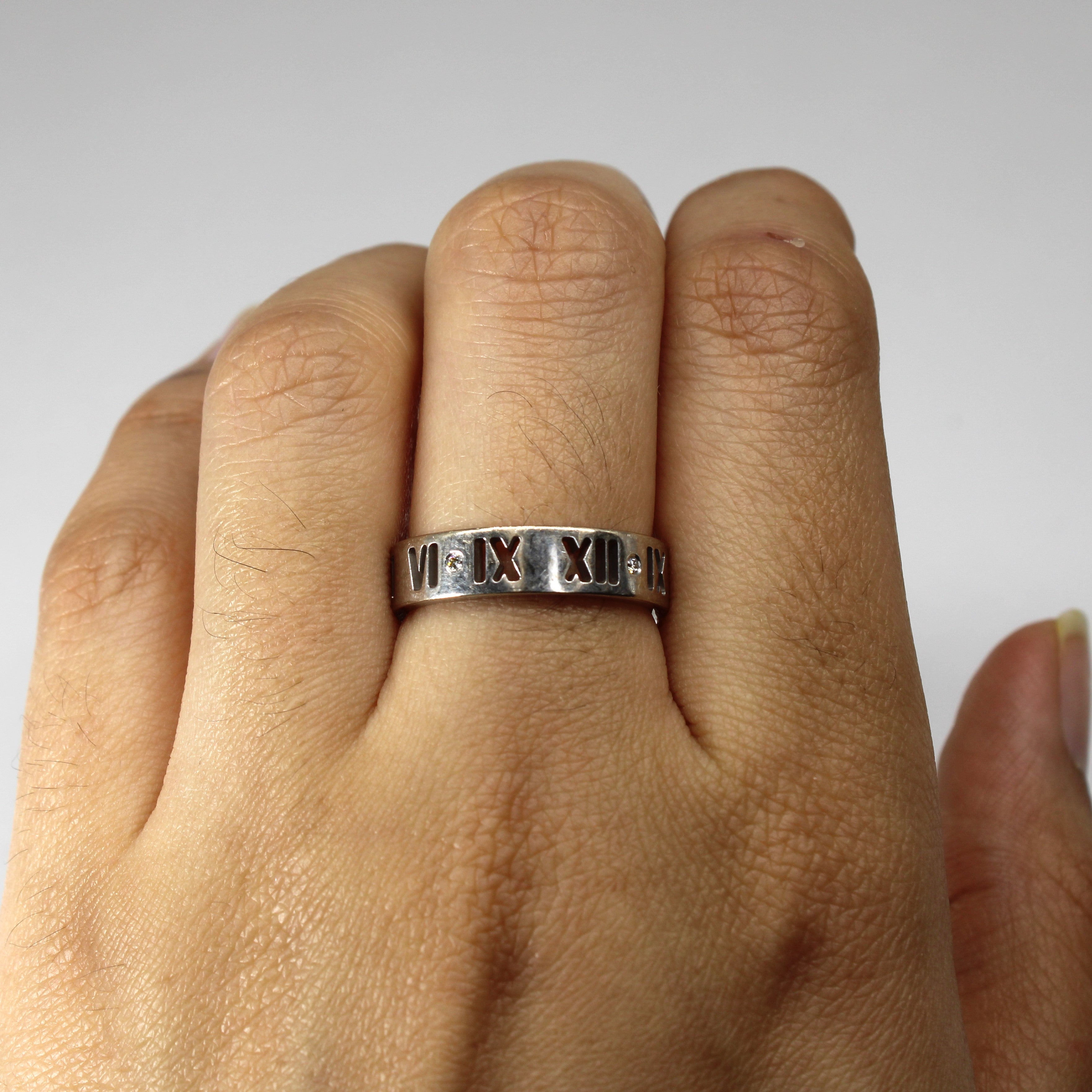 'Tiffany & Co' Diamond Atlas Band Ring | 0.04tw | SZ 7.25 |