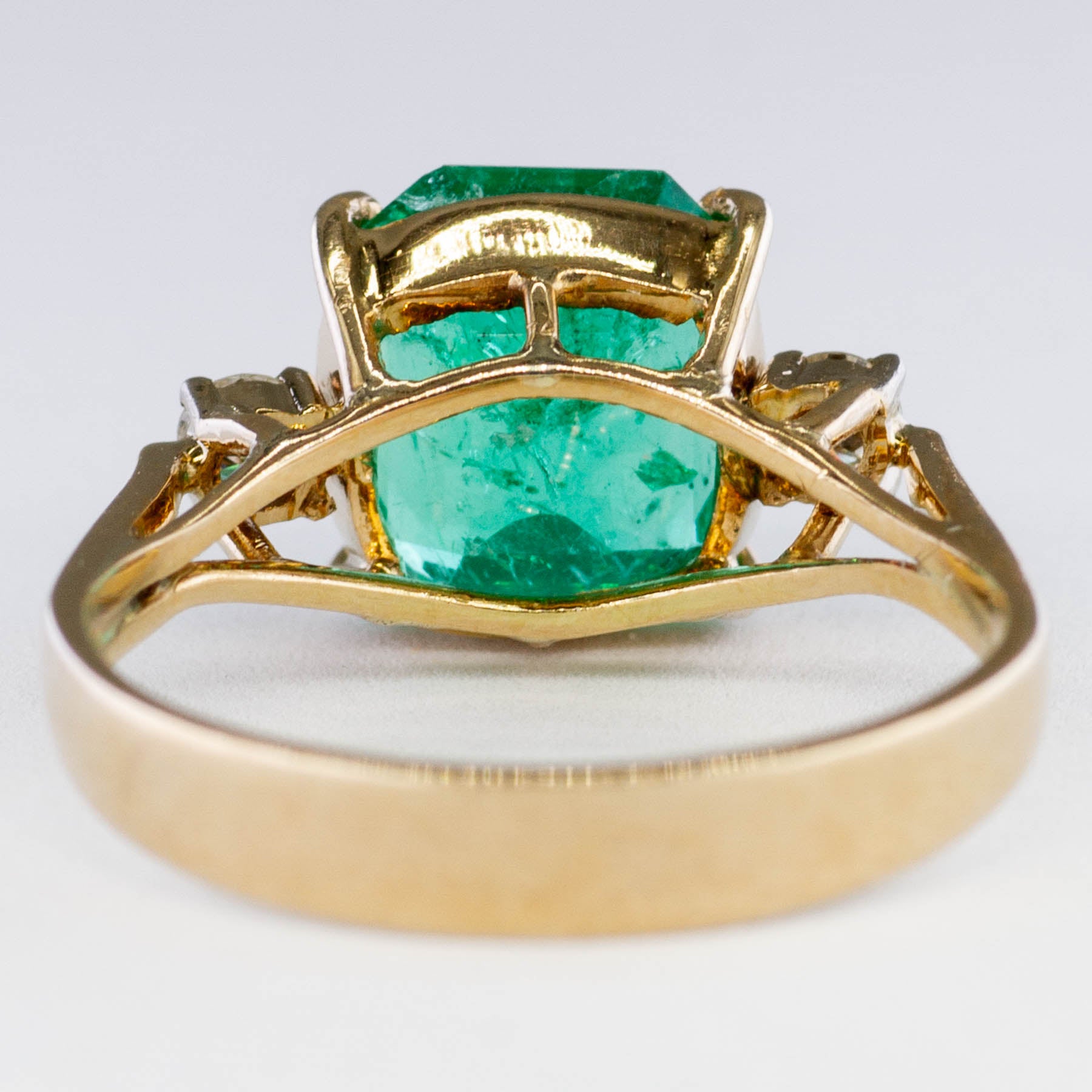 Emerald and Diamond Three Stone Ring | 2.74ct, 0.12ctw | SZ 5.75 |