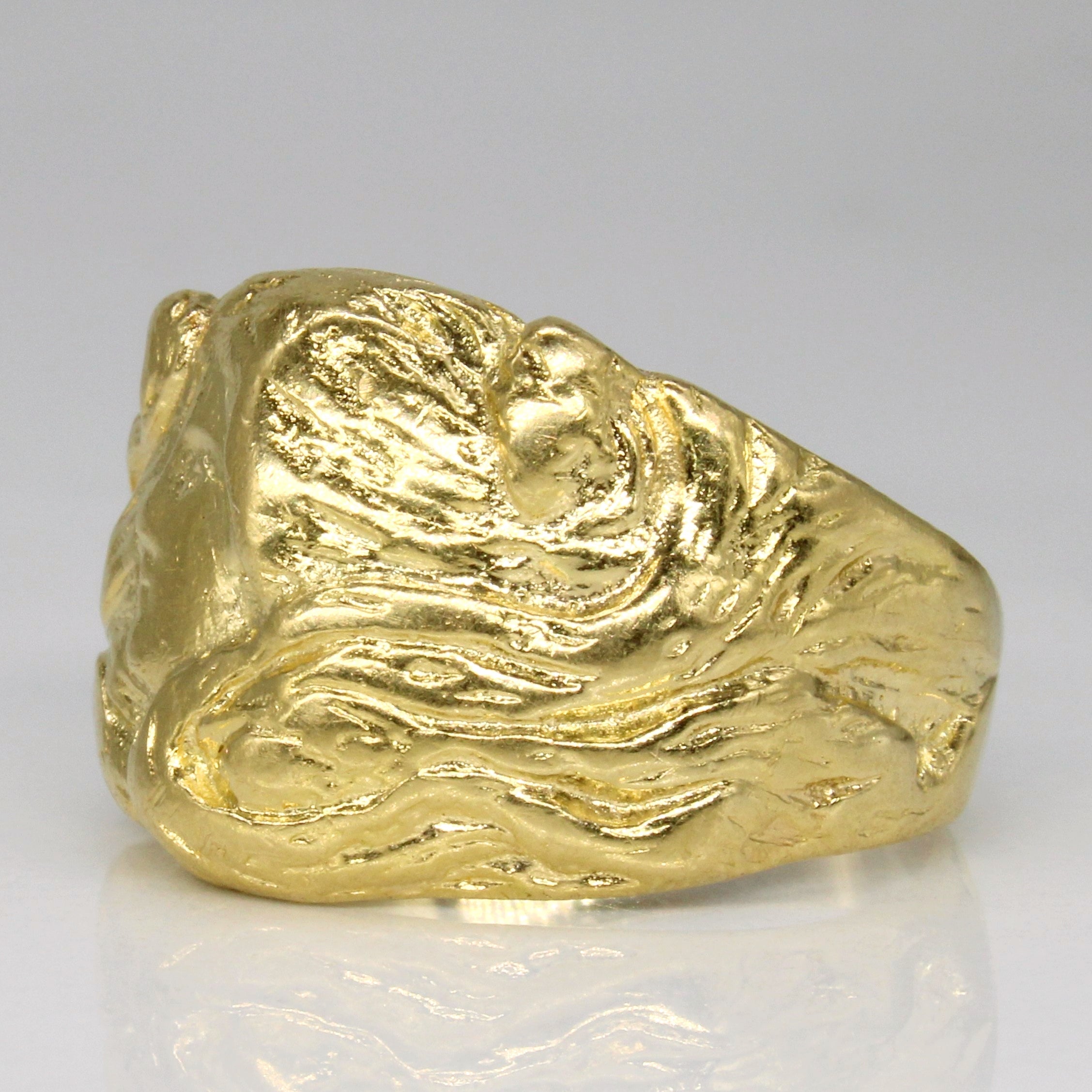 18k Yellow Gold Portrait Ring | SZ 8.25 |
