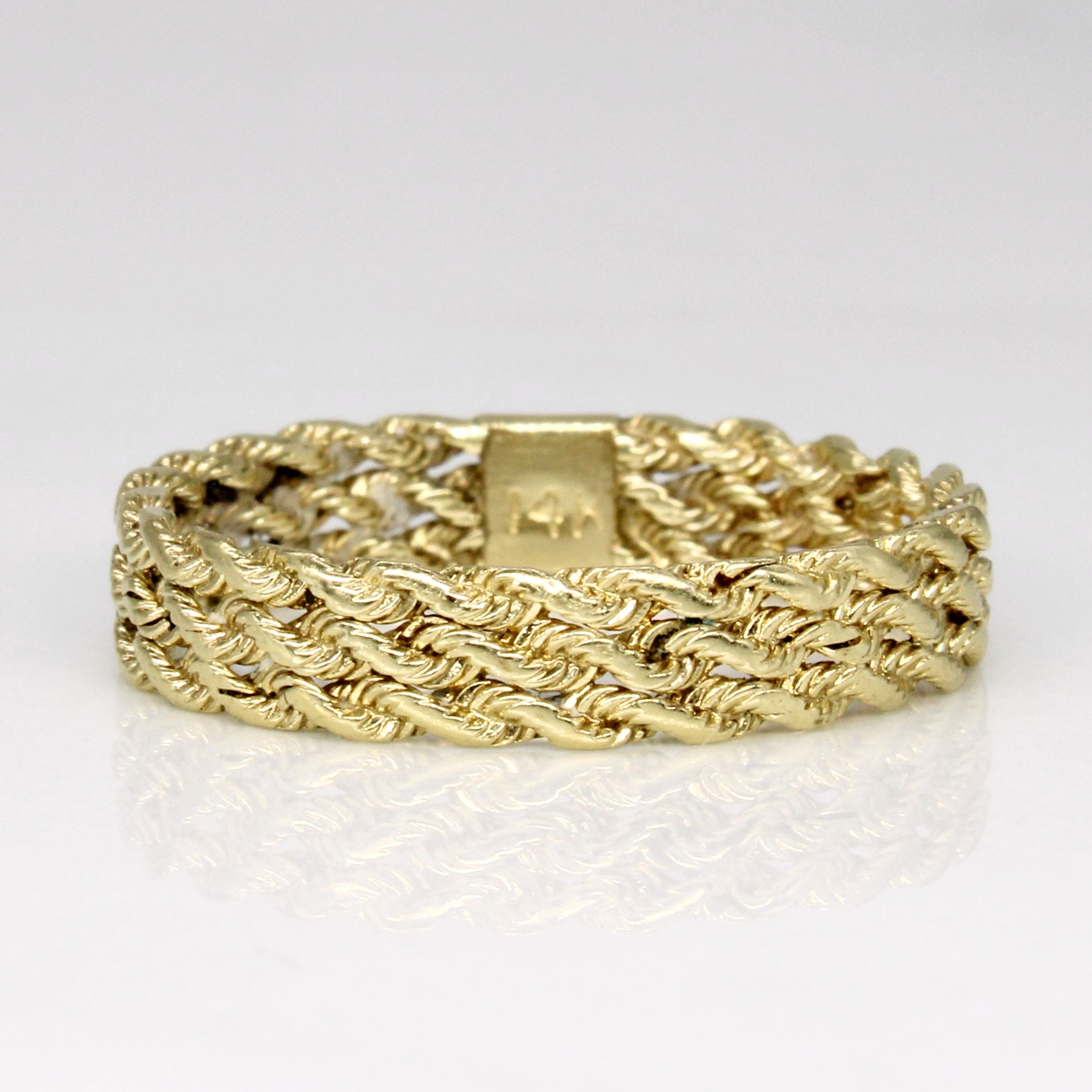 14k Yellow Gold Rope Ring | SZ 7.5 |