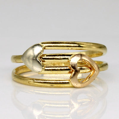 18k Two Tone Gold Heart Ring | SZ 6.25 |