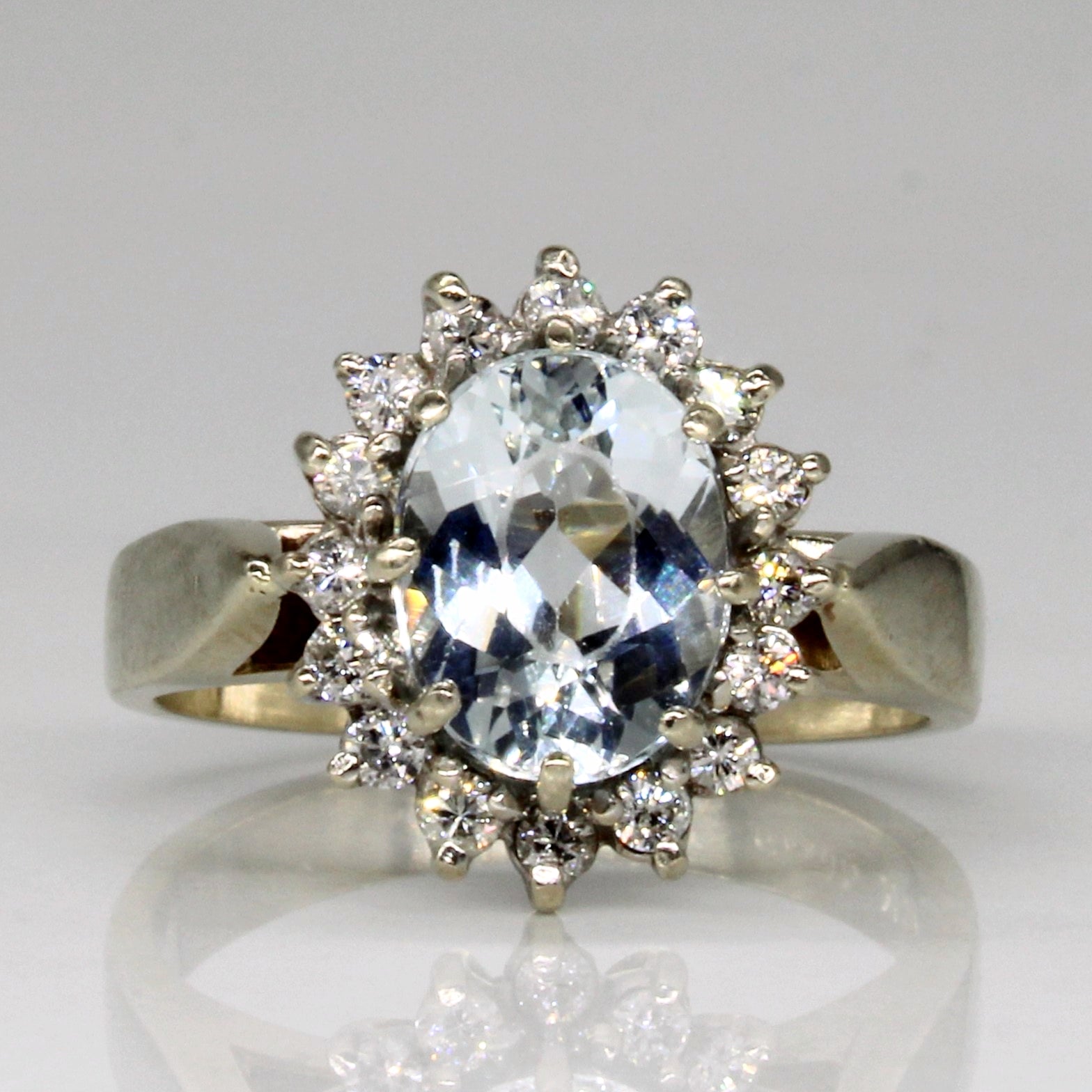 Aquamarine & Diamond Cocktail Ring | 1.50ct, 0.32ctw | SZ 6.75 |