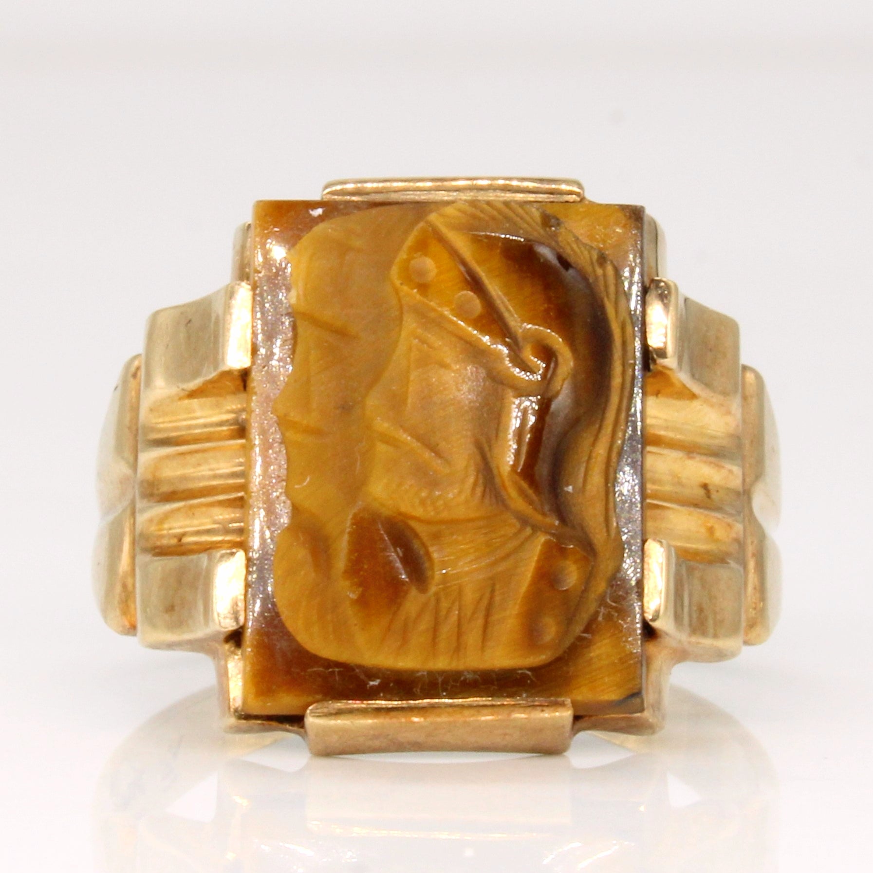 Tiger Eye Cameo Ring | 7.75ct | SZ 11.25 |