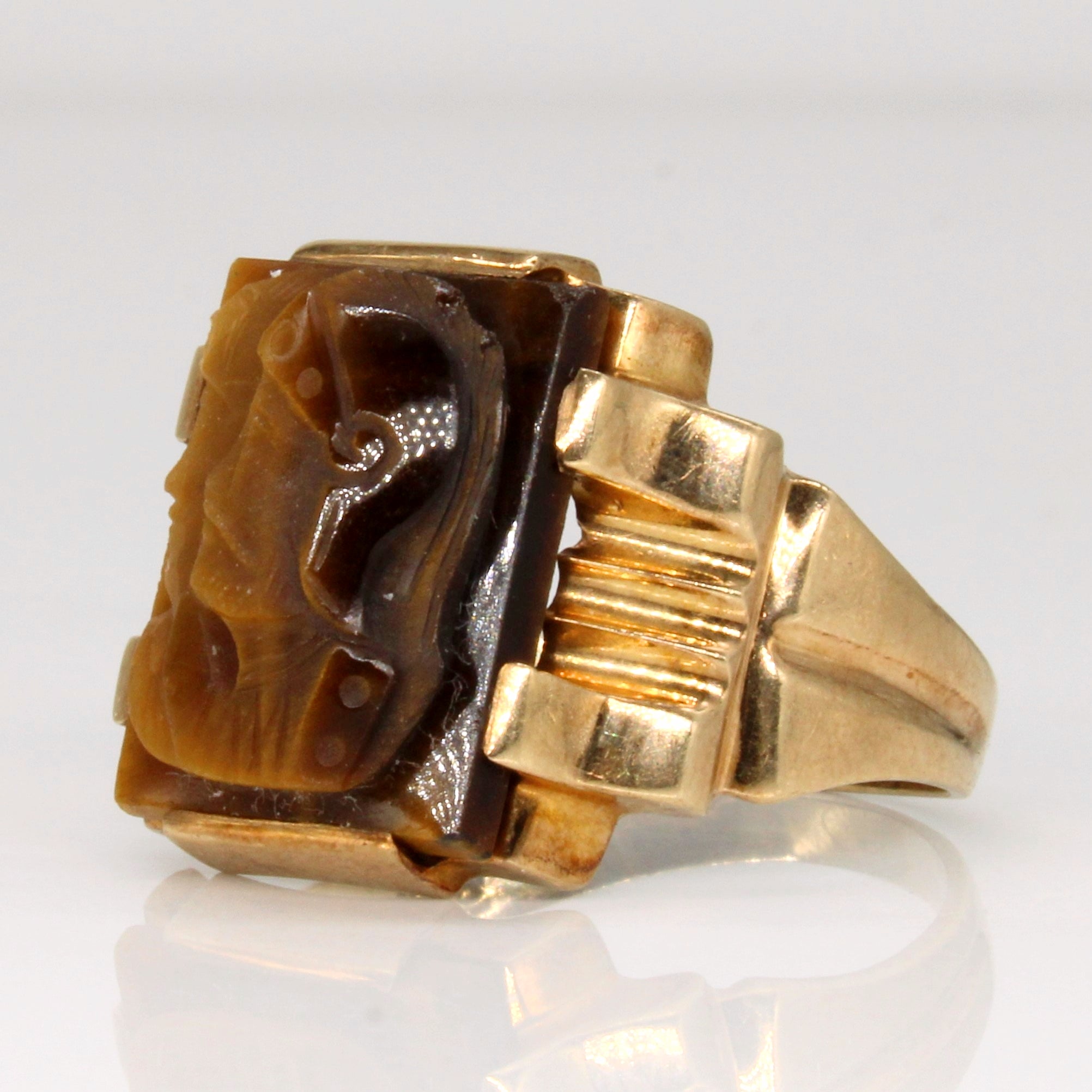 Tiger Eye Cameo Ring | 7.75ct | SZ 11.25 |