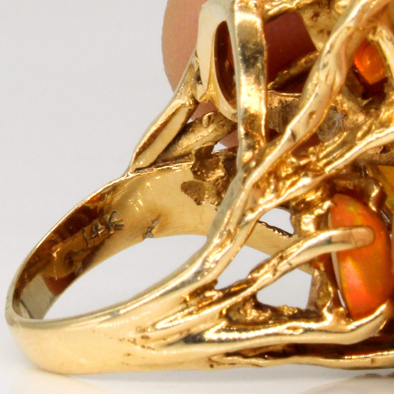 Fire Opal Cocktail Ring | 6.20ctw | SZ 5.5 |