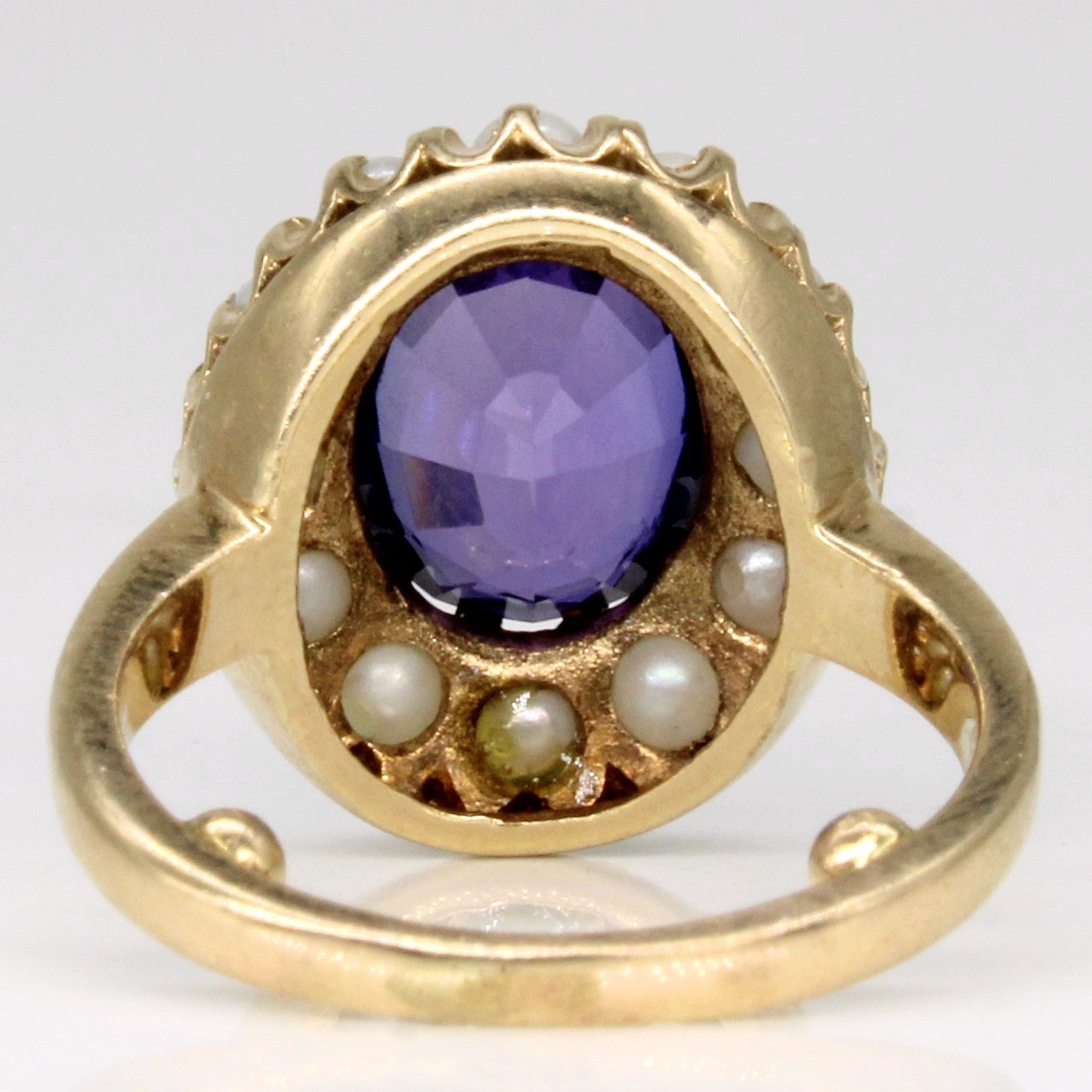 Amethyst & Pearl Cocktail Ring | 1.80ct | SZ 4 |