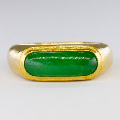 Bezel Set Jadeite Cabochon Ring | 1.75ct | SZ 6.75 |