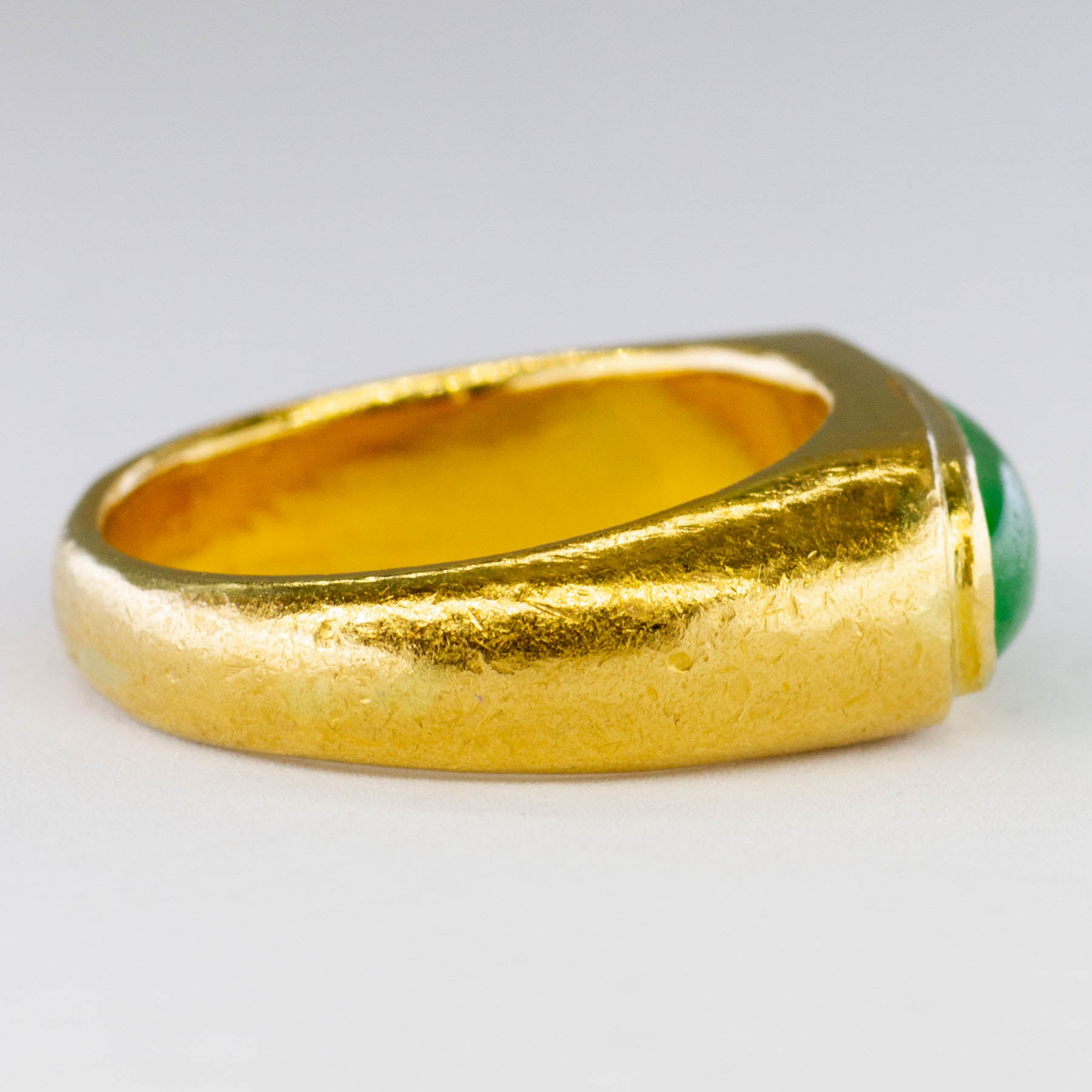 Bezel Set Jadeite Cabochon Ring | 1.75ct | SZ 6.75 |
