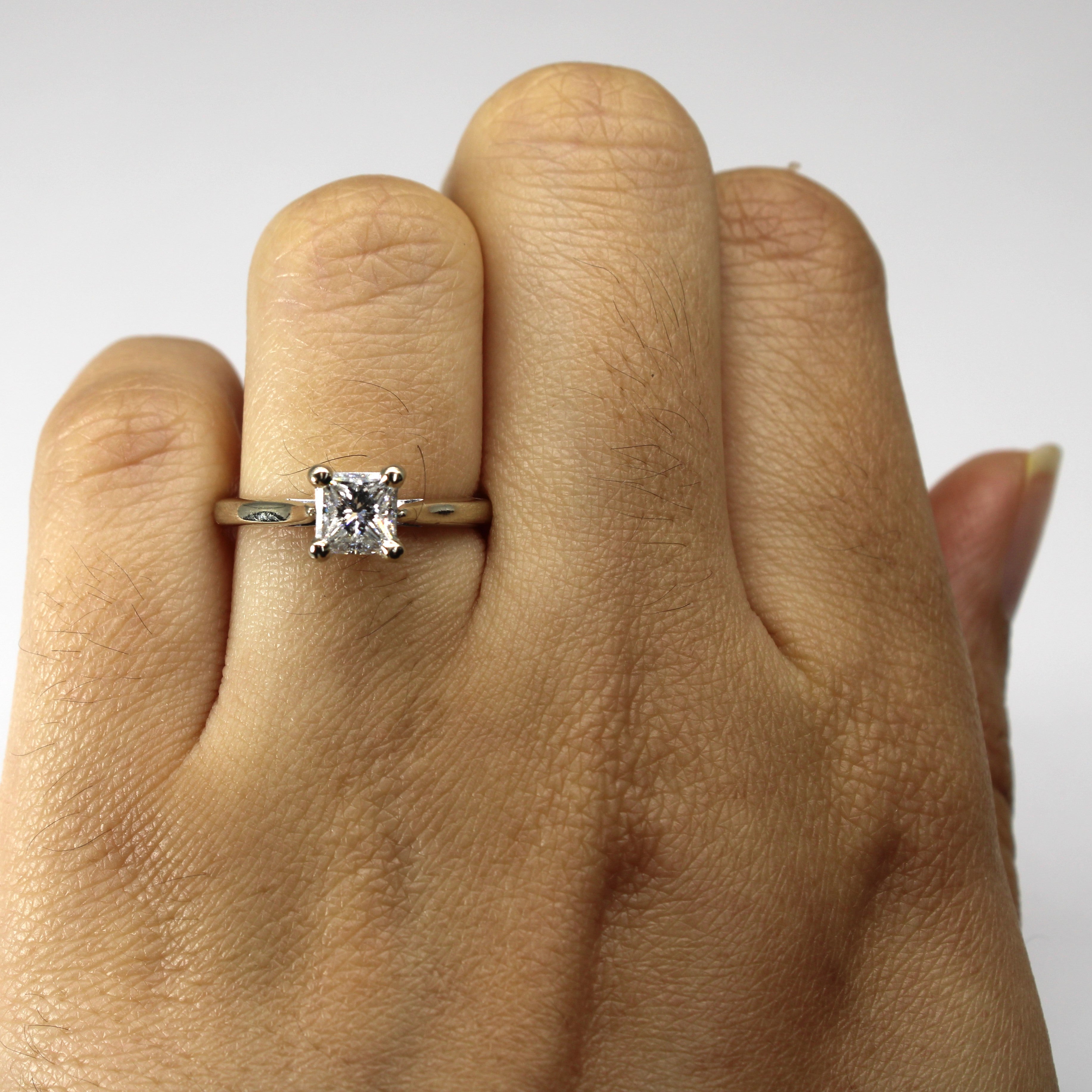 Solitaire Princess Diamond Ring | 0.80ct VVS2 E | SZ 5.5 |