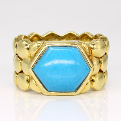 Chrysocolla Cocktail Ring | 3.50ct | SZ 7.5 |