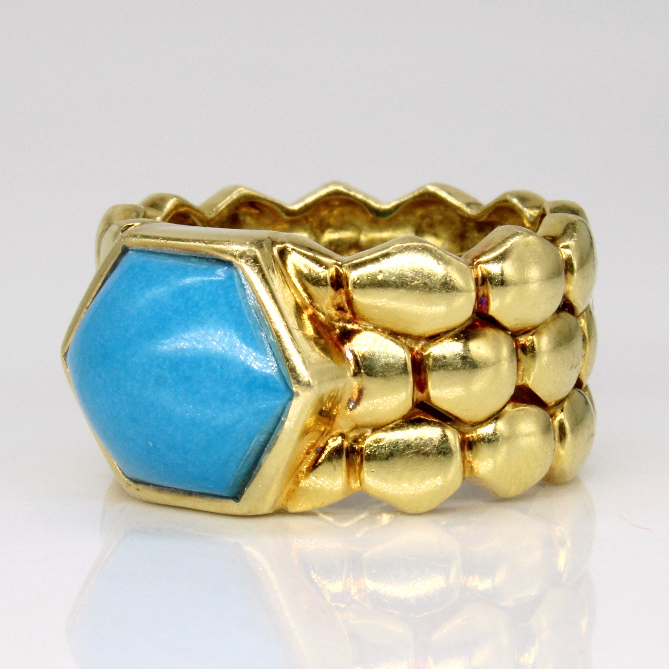 Chrysocolla Cocktail Ring | 3.50ct | SZ 7.5 |