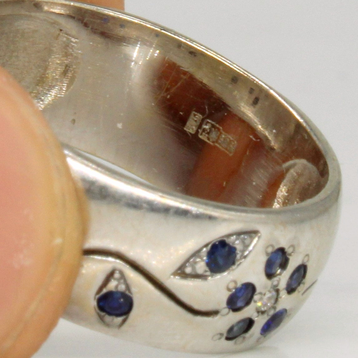 Sapphire & Diamond Floral Design Ring | 0.21ctw, 0.03ctw | SZ 7.75 |