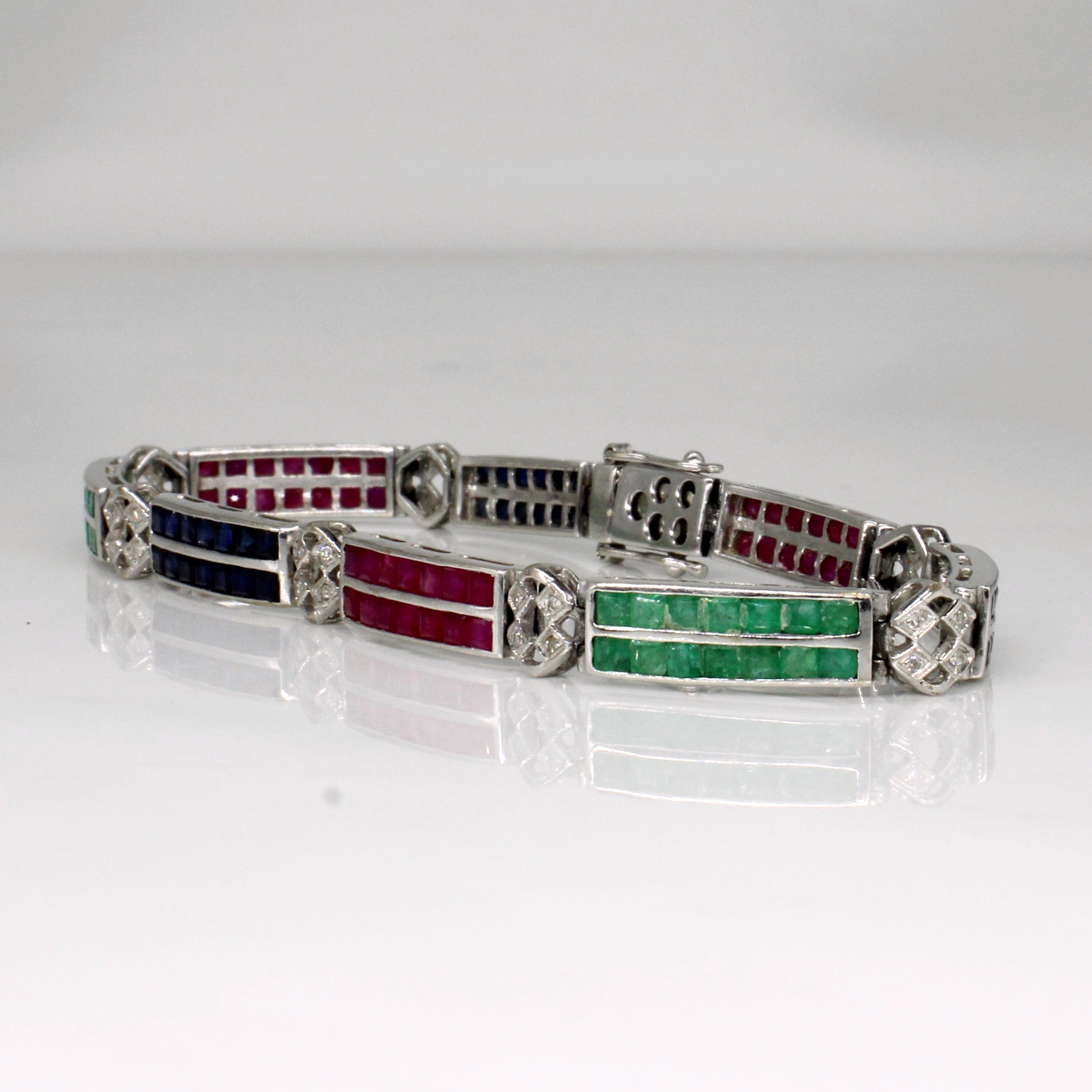 Channel Set Multi Gem Bracelet | 6.08ctw | 7.25" |
