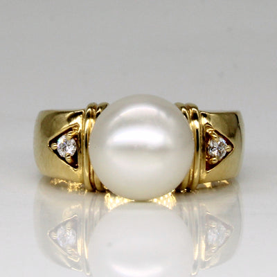 Pearl & Diamond Cocktail Ring | 0.07ctw | SZ 6.25 |