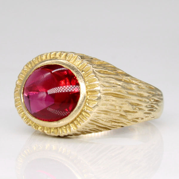 Synthetic Ruby Cocktail Ring | 5.00ct | SZ 9.25 |
