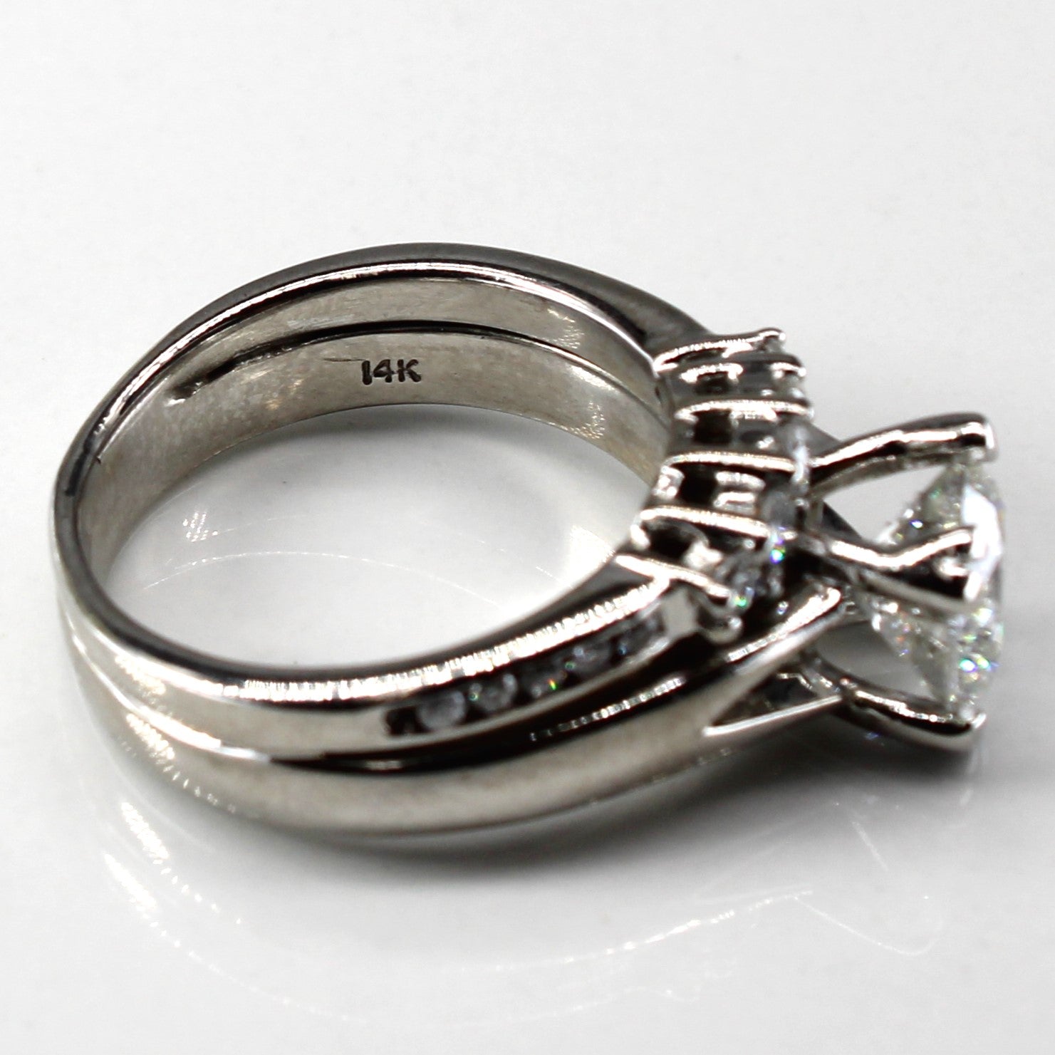 Canadian High Set Diamond Soldered Engagement Ring Set | 1.90ctw I1 F/G | SZ 6 |