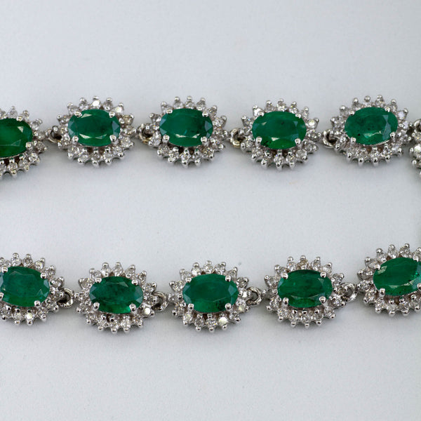 14k Emerald and Diamond Bracelet | 7.50ctw, 2.00ctw | 7