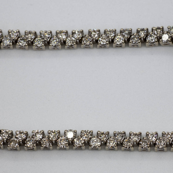 14k Double Row Diamond Tennis Bracelet | 6.30ctw | 6.5