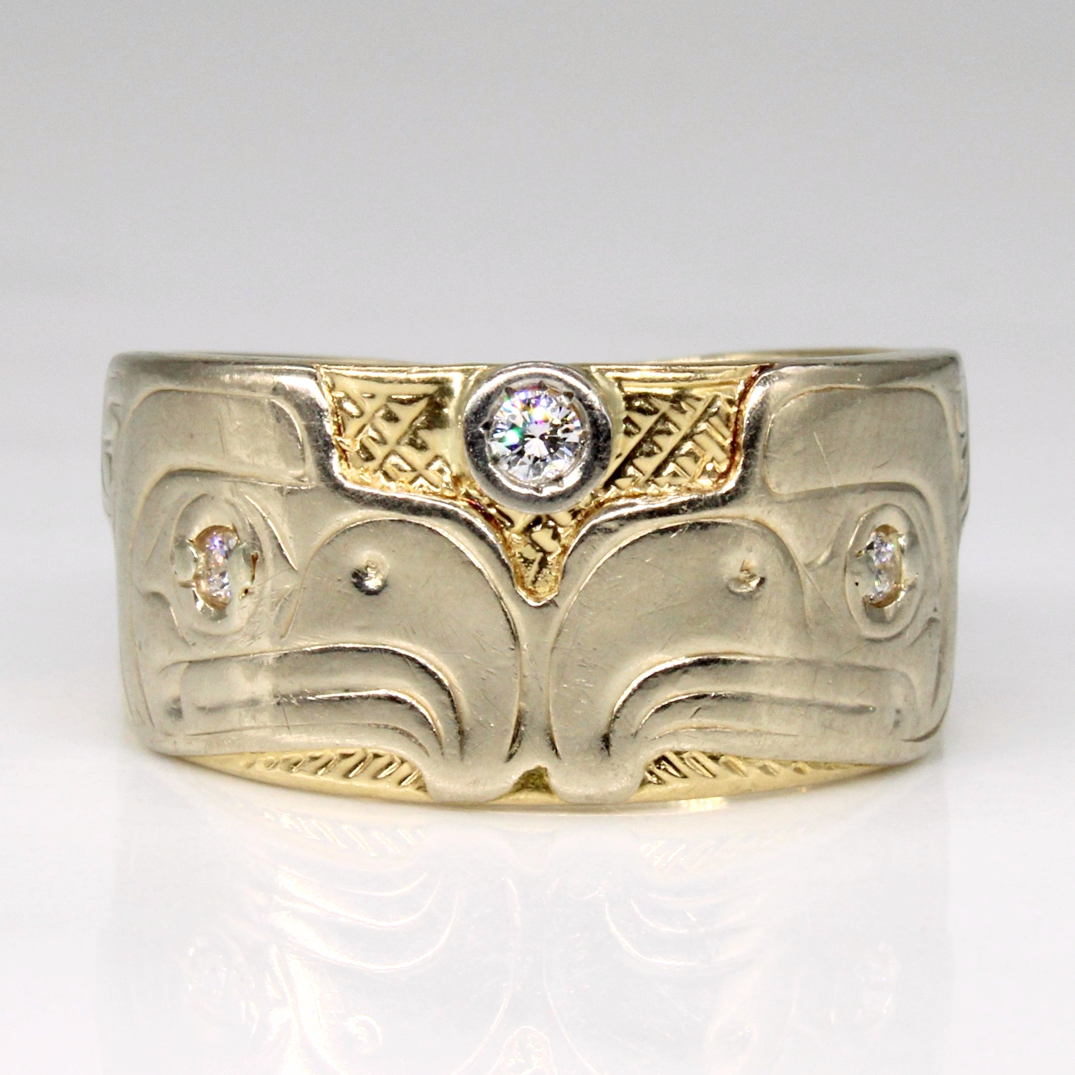 Indigious Nice Rings Diamond Indigenous Art Ring | 0.07ctw | SZ 7.5 | – 100 Ways