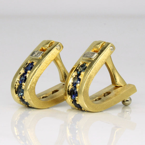 Sapphire Triangular Earrings | 1.40ctw |