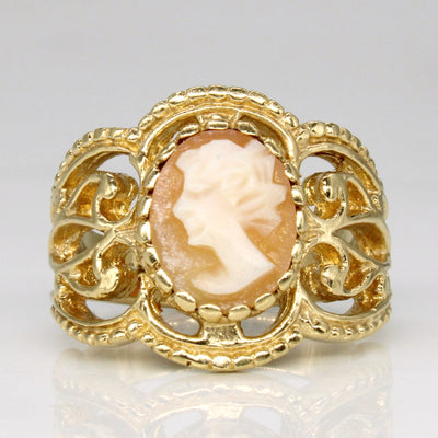 Carved Shell Cameo Ring | 1.00ct | SZ 5.5 |