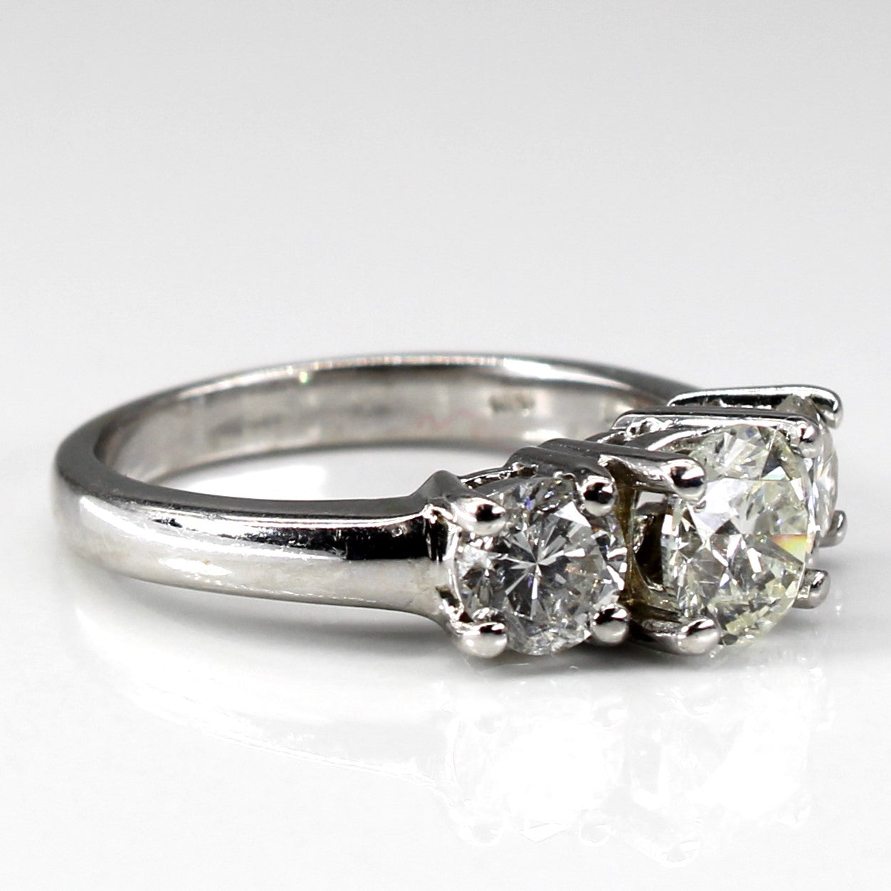 Three Stone Diamond Ring | 1.71ctw I2 J | SZ 6 |