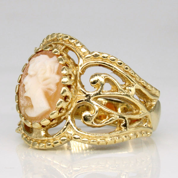 Carved Shell Cameo Ring | 1.00ct | SZ 5.5 |