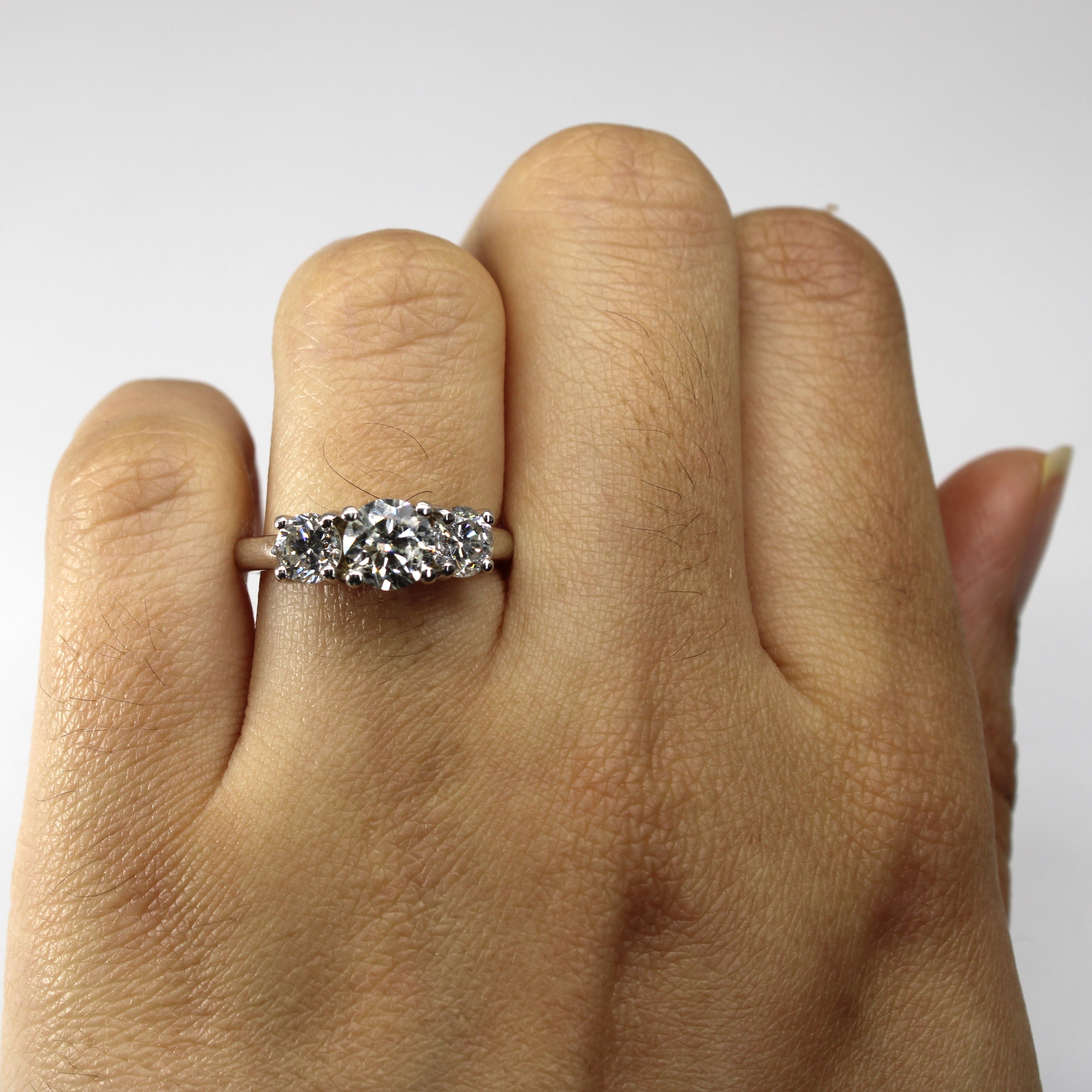 Three Stone Diamond Ring | 1.71ctw I2 J | SZ 6 |