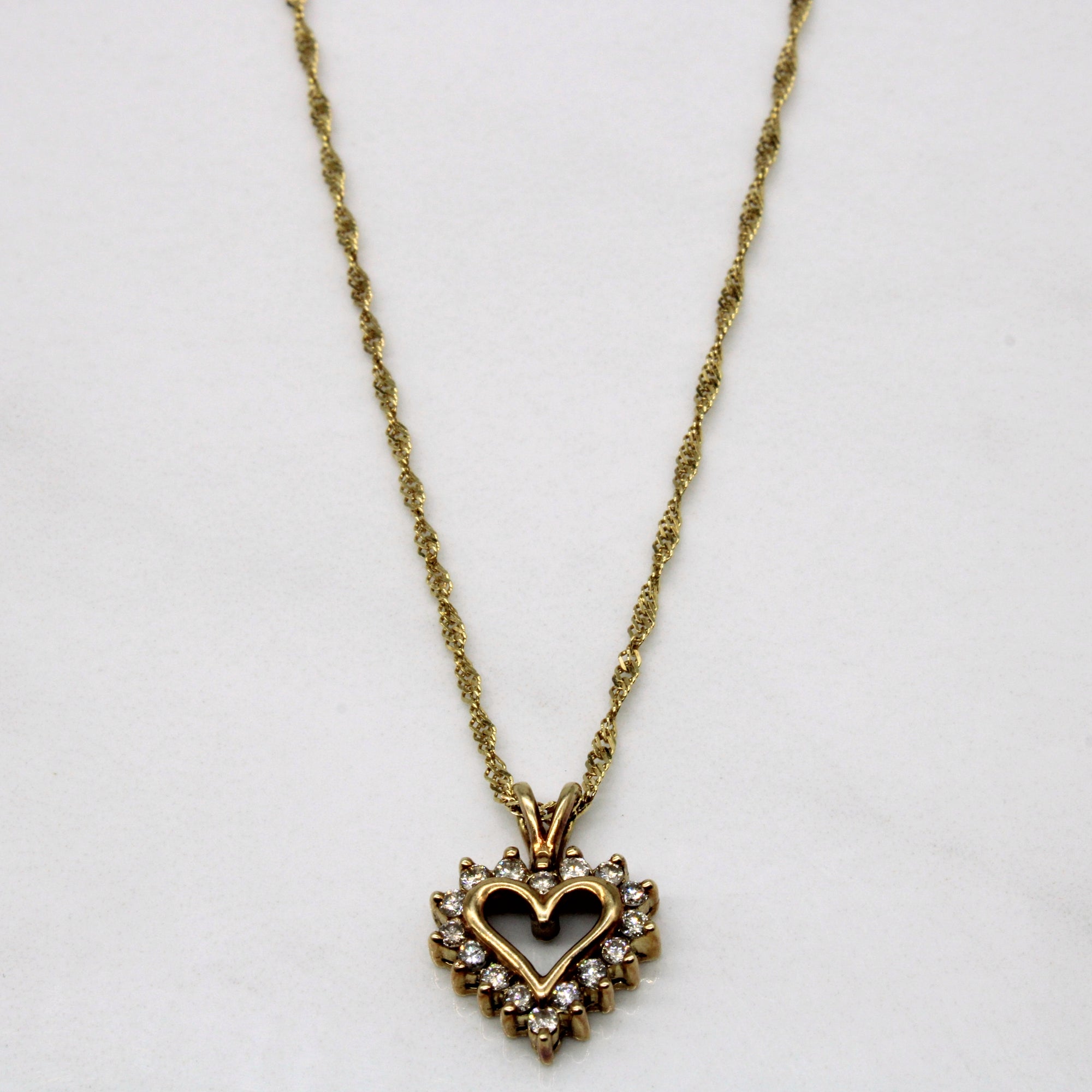 Diamond Heart Pendant & Necklace | 0.16ctw | 18