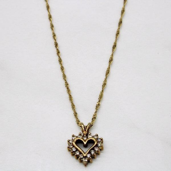 Diamond Heart Pendant & Necklace | 0.16ctw | 18
