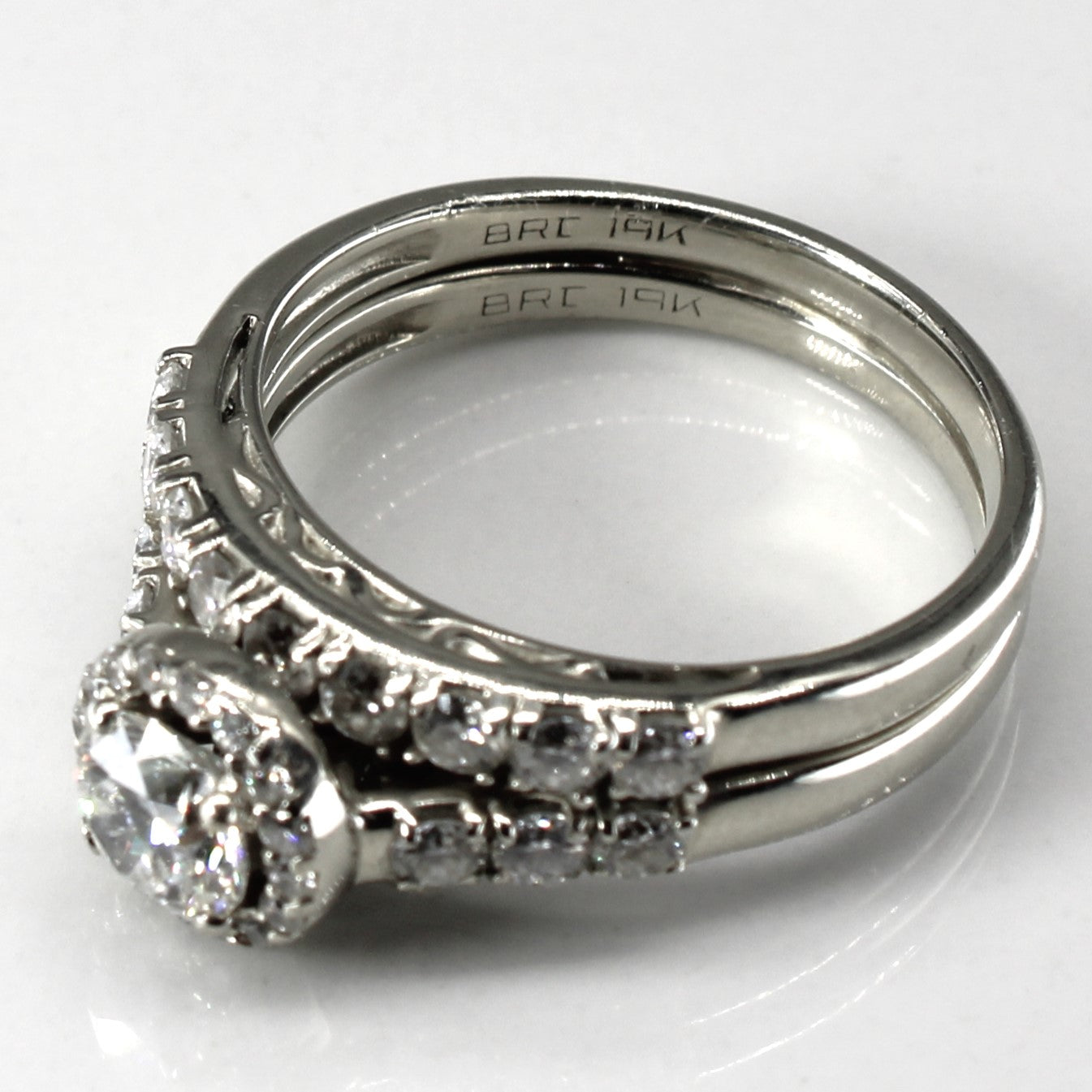 Bague de fiançailles sertie de diamants Halo | 1,37 ct SI2 G | Taille 7 | 