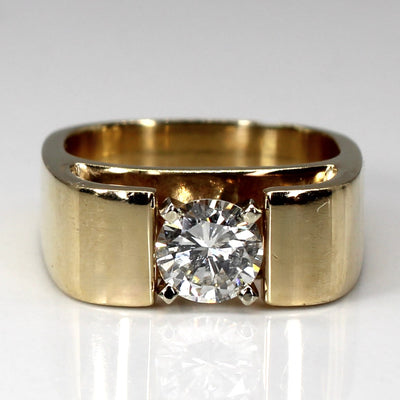 High Set Tapered Solitaire Diamond Ring | 1.10ct I1/I2 I/J | SZ 8 |