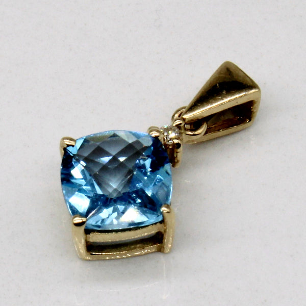 Blue Topaz & Diamond Pendant | 1.25ct, 0.01ct |