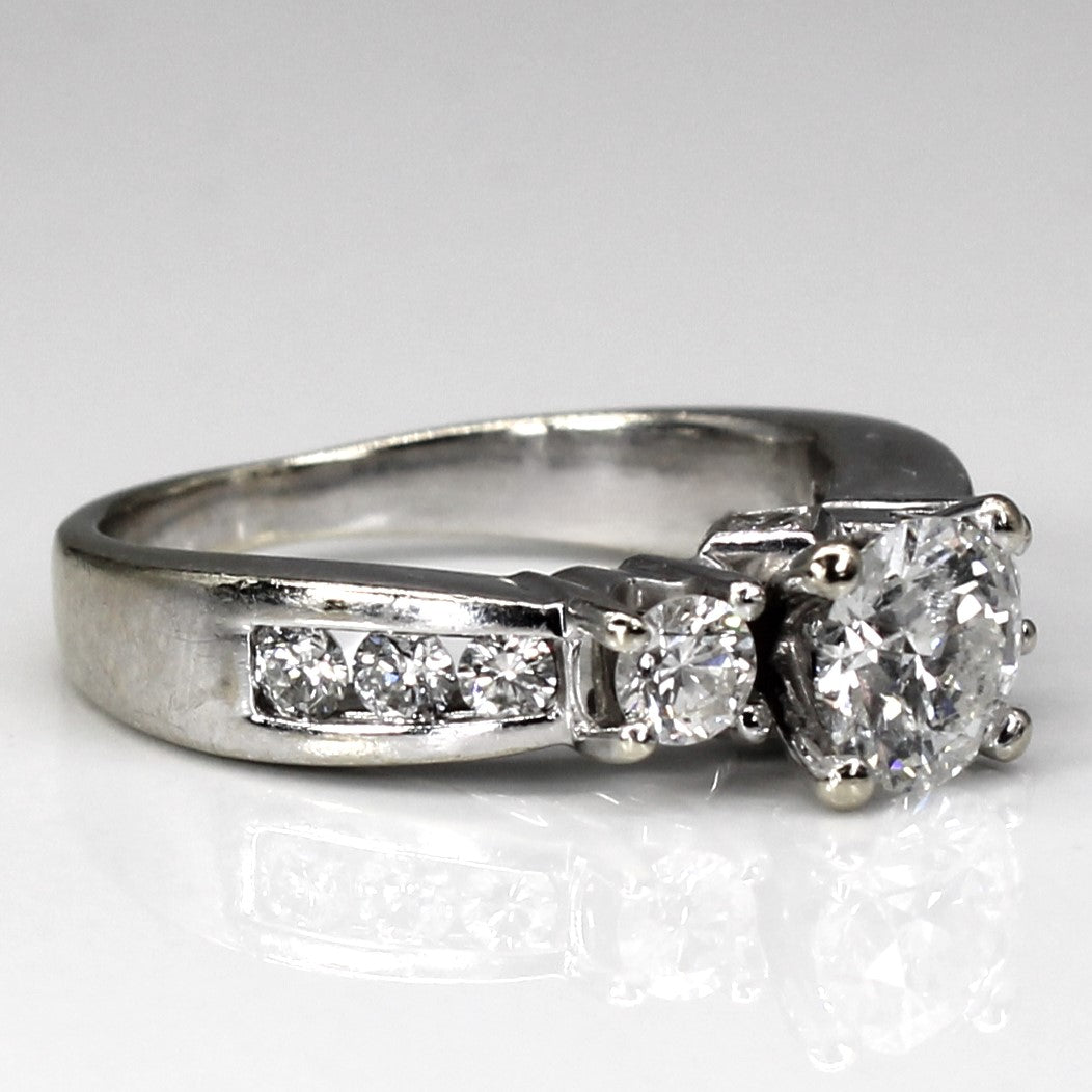 Three Stone Diamond with Accents Ring | 1.35ctw I1 F | SZ 5.5 |