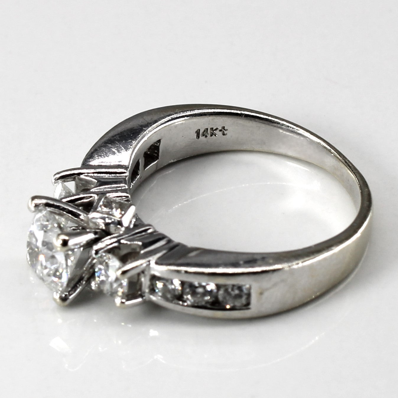 Three Stone Diamond with Accents Ring | 1.35ctw I1 F | SZ 5.5 |