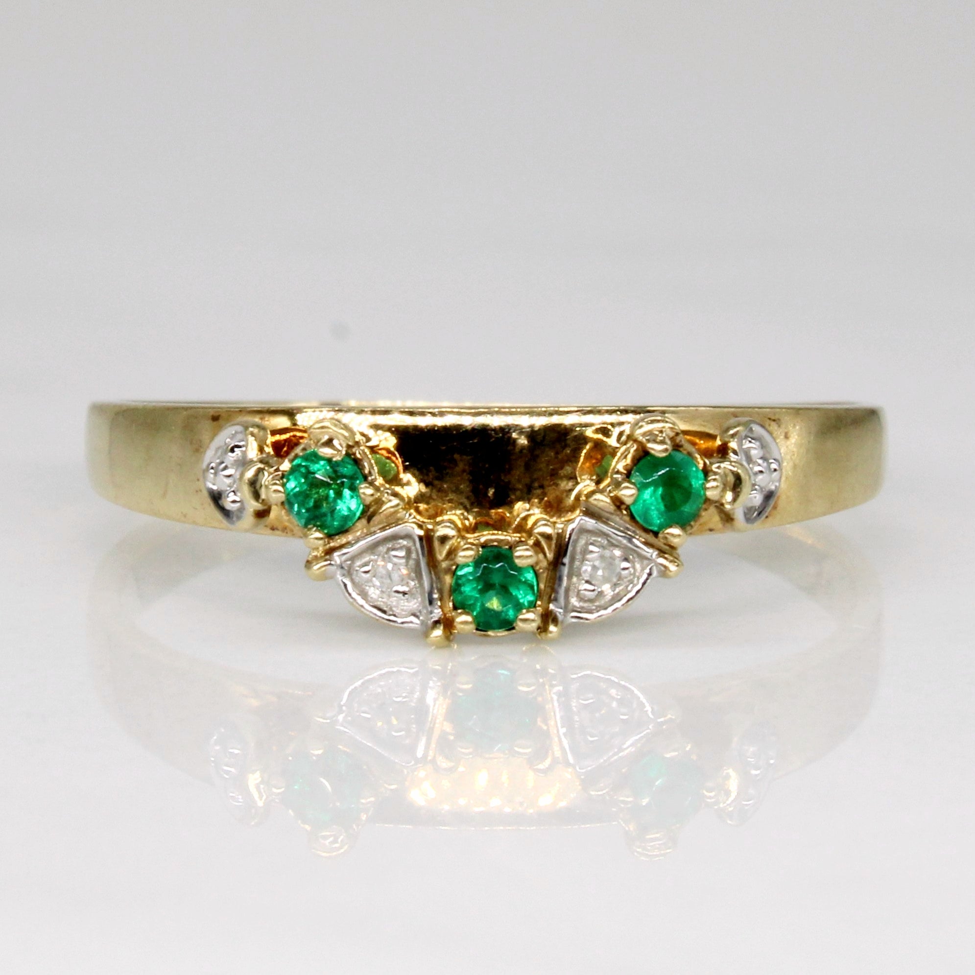 'Michael Hill' Synthetic Emerald & Natural Diamond Ring | 0.06ctw, 0.01ctw | SZ 9.25 |